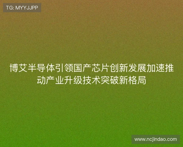 博艾半导体引领国产芯片创新发展加速推动产业升级技术突破新格局